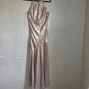Express XS Cream/Champagne color dress. Let slit&open back with cross string.